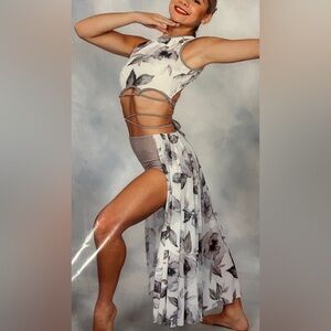 Floral design dance costume